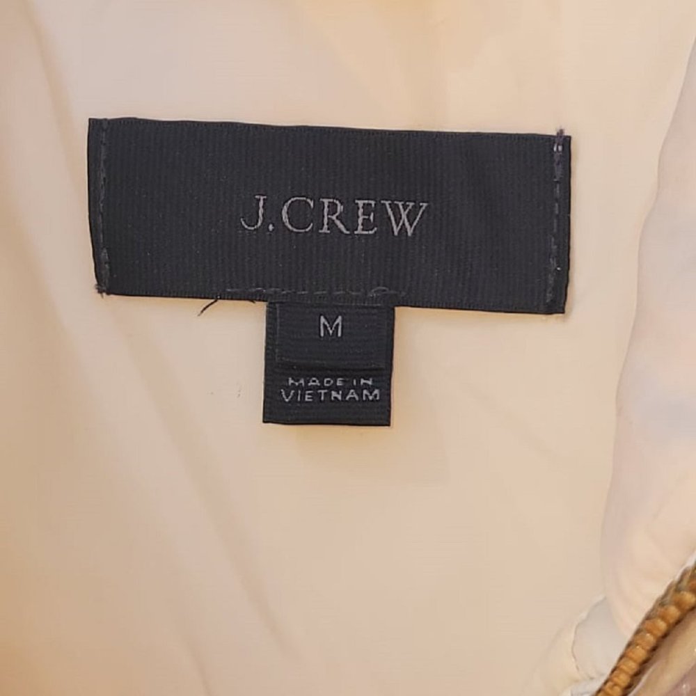 J Crew Vest 60% Down 40% Feather Size M side zips with pockets Full zip  Beige - Picture 11 of 12